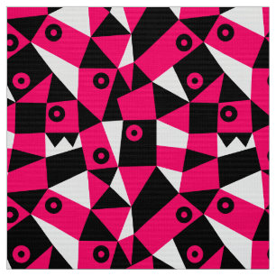 Geometrisch Abstract 030919 - Neon Red Stof