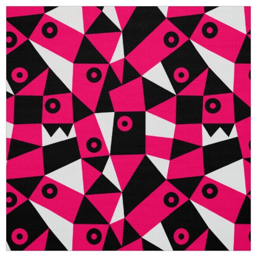 Geometrisch Abstract 030919 - Neon Red Stof (Swatch)