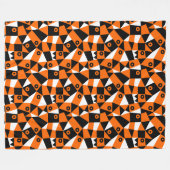 Geometrisch Abstract 030919 - Oranje Fleece Deken (Voorkant (Horizontaal))