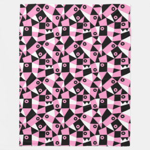 Geometrisch Abstract 030919 - Roze Fleece Deken