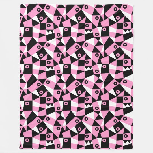 Geometrisch Abstract 030919 - Roze Fleece Deken (Voorkant)