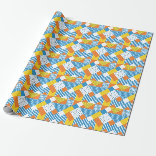 Geometrisch Abstract achtergrondontwerp Cadeaupapier (Uitgerold)