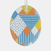 Geometrisch  Abstract achtergrondontwerp Glas Ornament (Voorkant Rechts)