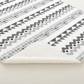 Geometrisch Abstract Aztec Grijs en Wit Sherpa Deken (3/4)