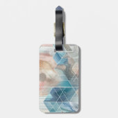 Geometrisch Abstract Bagagelabel – Blauw & Neutraa (Achterkant verticaal)