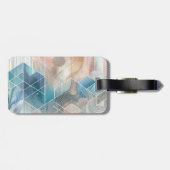 Geometrisch Abstract Bagagelabel – Blauw & Neutraa (Achterkant horizontaal)