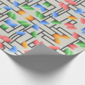 Geometrisch Abstract Blauw Roze Geel Groen Cadeaupapier (Hoek)