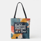 Geometrisch Abstract Bouwen Toekomstige Leraar Gif Tote Bag (Achterkant)
