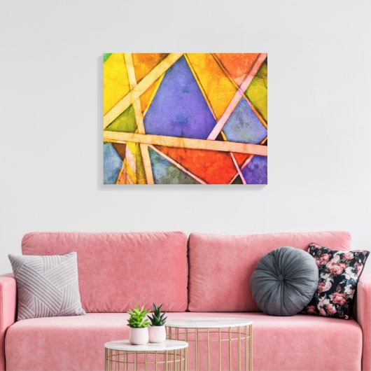 geometrisch abstract canvas afdruk (Insitu (Woonkamer))