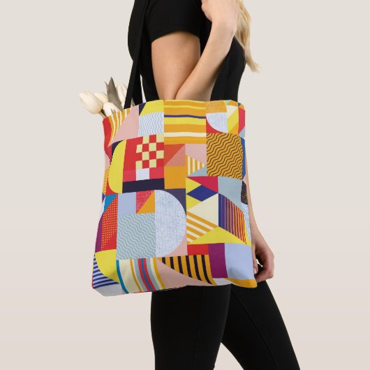Geometrisch Abstract decoratief patroon Tote Bag (Dichtbij)