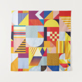 Geometrisch Abstract decoratief patroon Wandkleed (Voorkant (horizontaal))