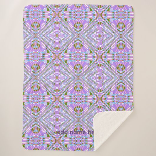 Geometrisch Abstract Diamantpatroon Sherpa Deken (Voorkant)
