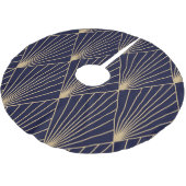 Geometrisch Abstract Donkerblauw Goud Kerstboom Rok (Gekanteld)