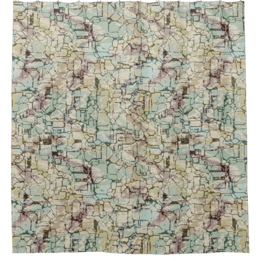 geometrisch abstract douchegordijn (Voorkant)