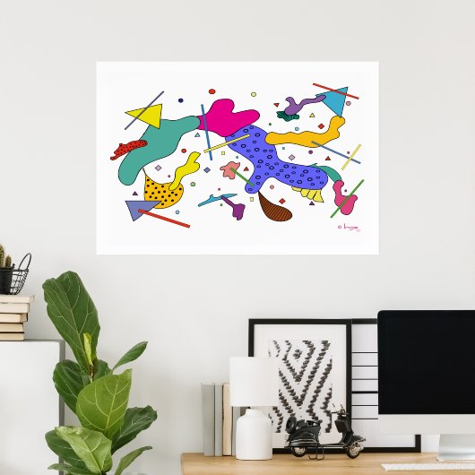 Geometrisch Abstract expressionisme Cubisme poster (Thuiskantoor)