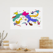 Geometrisch Abstract expressionisme Cubisme poster (Keuken)