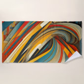 Geometrisch Abstract futurisme Strandlaken (Voorkant)