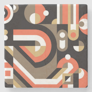 Geometrisch Abstract: Futuristisch kunstwerkontwer Stenen Onderzetter