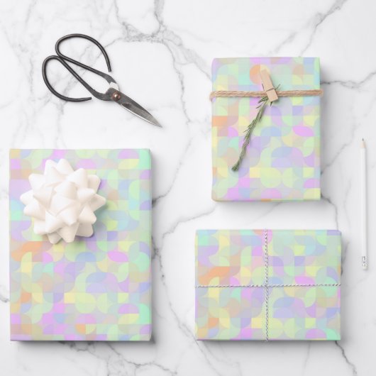 Geometrisch Abstract gedempt pasta Boho Mod Inpakpapier Vel (Voorkant)