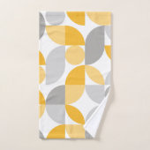 Geometrisch Abstract Geel Grijs Mid Century Modern Bad Handdoek (Handdoek)