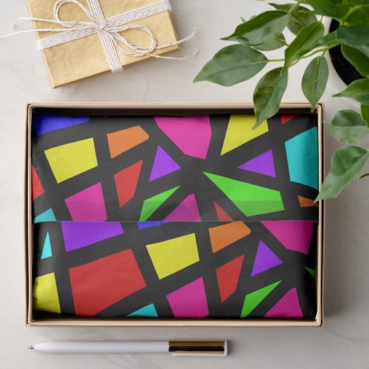 Geometrisch abstract Glas in lood Tissuepapier (Geschenk)