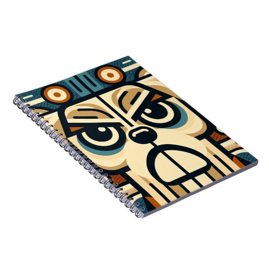 Geometrisch Abstract hondengezicht Notitieboek (Rechterzijde)