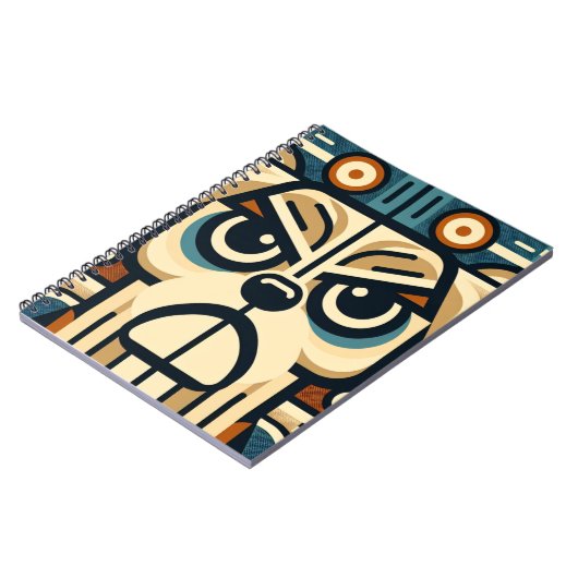 Geometrisch Abstract hondengezicht Notitieboek (Linkerzijde)