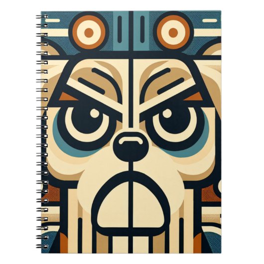Geometrisch Abstract hondengezicht Notitieboek (Voorkant)