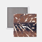 Geometrisch Abstract in bruin en zwart Magneet (Voorkant / Achterkant)