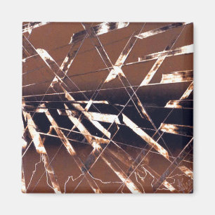 Geometrisch Abstract in bruin en zwart Magneet