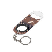 Geometrisch Abstract in bruin en zwart Mini Flessenopener (Achterkant Gekanteld)