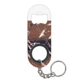 Geometrisch Abstract in bruin en zwart Mini Flessenopener (Achterkant)