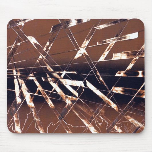 Geometrisch Abstract in bruin en zwart Muismat (Voorkant)