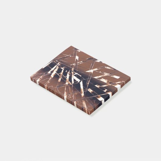 Geometrisch Abstract in bruin en zwart Post-it® Notes (Schuin)