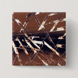 Geometrisch Abstract in bruin en zwart Vierkante Button 5,1 Cm