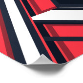 Geometrisch Abstract in rood, wit en zwart Poster (Hoek)
