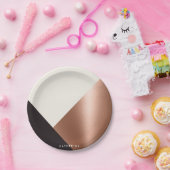 Geometrisch Abstract kleurenblok Papieren Bordje (Feest)