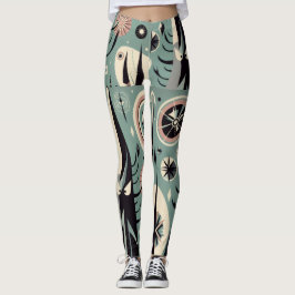 Geometrisch Abstract Kosmisch Boomontwerp Leggings