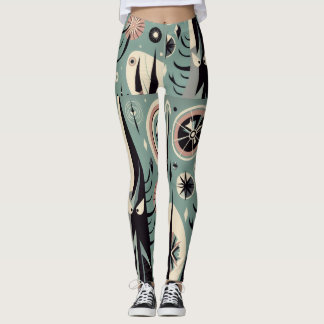 Geometrisch Abstract Kosmisch Boomontwerp Leggings