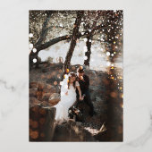 Geometrisch Abstract Lijst Gold Wedding Folie Uitnodiging (Achterkant)