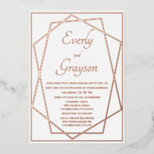 Geometrisch Abstract Lijst Roos Gold Wedding