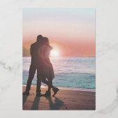 Geometrisch Abstract Lijst Roos Gold Wedding for Folie Uitnodiging (Achterkant)