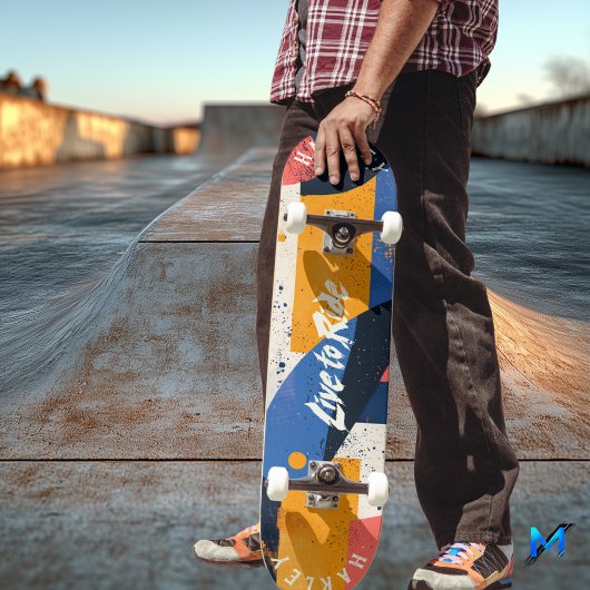 Geometrisch Abstract - Live to Ride Bold Persoonlijk Skateboard