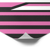 Geometrisch Abstract met roze en zwarte strepen Poster (Hoek)