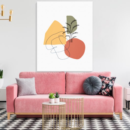 Geometrisch, Abstract, minimaal, modern, pastel Canvas Afdruk (Insitu (Woonkamer))