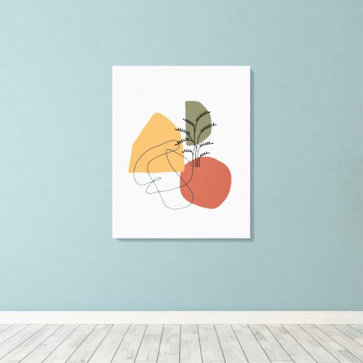 Geometrisch, Abstract, minimaal, modern, pastel Canvas Afdruk (Insitu (Houten vloer))