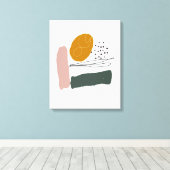Geometrisch, Abstract, minimaal, modern, pastel Canvas Afdruk (Insitu (Houten vloer))