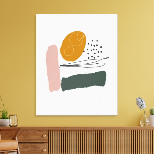 Geometrisch, Abstract, minimaal, modern, pastel Canvas Afdruk (Insitu (Woonkamer))