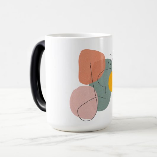 Geometrisch, abstract, minimaal, modern, pastel magische mok (Voorkant links)