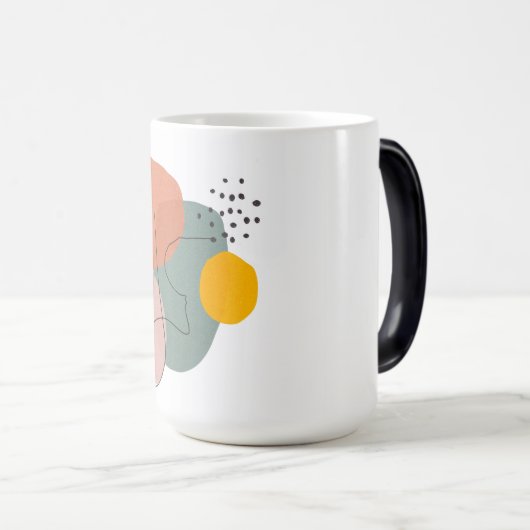 Geometrisch, abstract, minimaal, modern, pastel magische mok (Voorkant rechts)